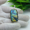 Natural Labradorite Gemstone Pendants / Wholesale Pendants / Minimalist Pendants / Jewelry for Gift / 925 Sterling Silver Plated Pendant
