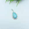 Natural Larimar Gemstone Pendants / Wholesale Pendants / Minimalist Pendants / Jewelry for Gift / 925 Sterling Silver Plated Pendant