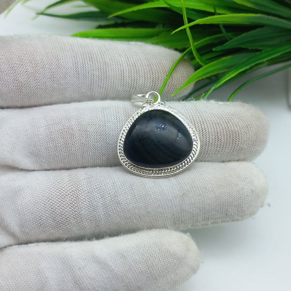 Natural Agate Gemstone Pendants / Wholesale Pendants / Minimalist Pendants / Jewelry for Gift / 925 Sterling Silver Plated Pendant