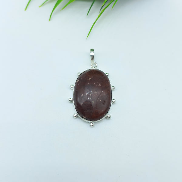 Natural Jasper Gemstone Pendants / Wholesale Pendants / Minimalist Pendants / Jewelry for Gift / 925 Sterling Silver Plated Pendant