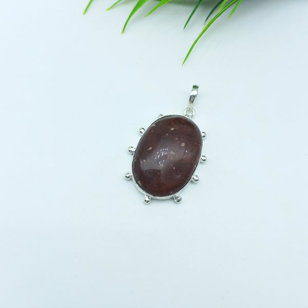 Natural Jasper Gemstone Pendants / Wholesale Pendants / Minimalist Pendants / Jewelry for Gift / 925 Sterling Silver Plated Pendant