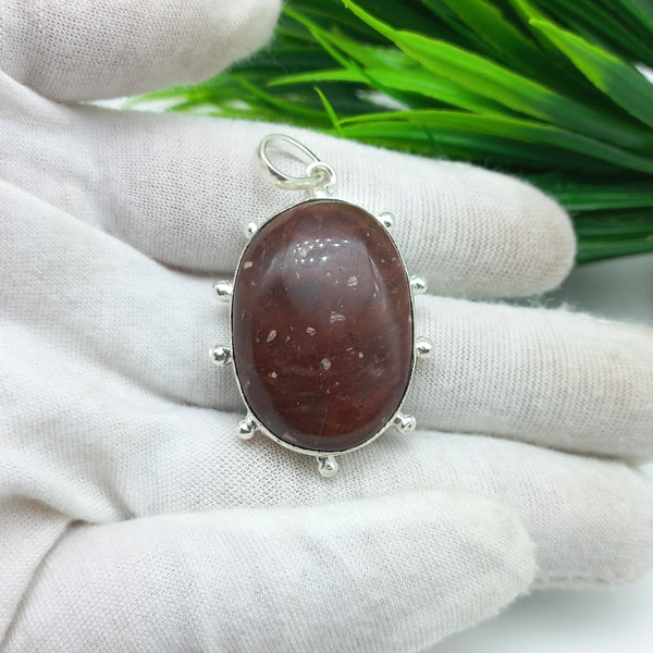 Natural Jasper Gemstone Pendants / Wholesale Pendants / Minimalist Pendants / Jewelry for Gift / 925 Sterling Silver Plated Pendant