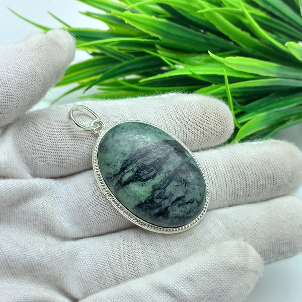 Natural Jasper Gemstone Pendants / Wholesale Pendants / Minimalist Pendants / Jewelry for Gift / 925 Sterling Silver Plated Pendant