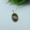 Natural Bronzite Gemstone Pendants / Wholesale Pendants / Minimalist Pendants / Jewelry for Gift / 925 Sterling Silver Plated Pendant