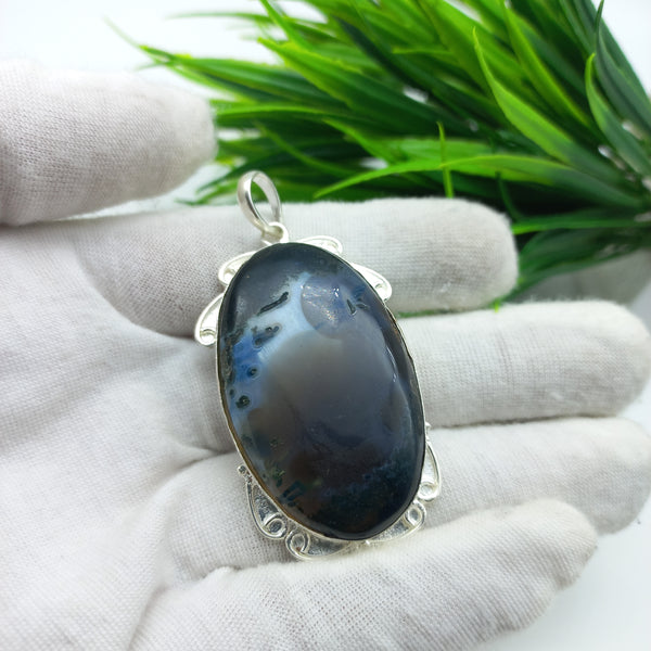 Natural Agate Gemstone Pendants / Wholesale Pendants / Minimalist Pendants / Jewelry for Gift / 925 Sterling Silver Plated Pendant