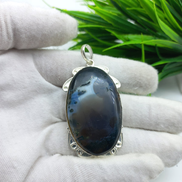 Natural Agate Gemstone Pendants / Wholesale Pendants / Minimalist Pendants / Jewelry for Gift / 925 Sterling Silver Plated Pendant