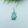 Natural Larimar Gemstone Pendants / Wholesale Pendants / Minimalist Pendants / Jewelry for Gift / 925 Sterling Silver Plated Pendant