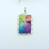 Natural Rainbow Solar Quartz Gemstone Pendants / Wholesale Pendants / Minimalist Pendants / Jewelry for Gift / 925 Sterling Silver Plated Pendant
