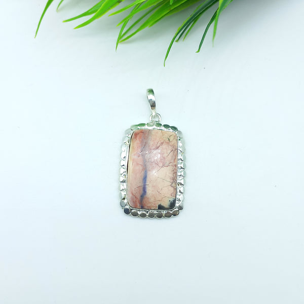 Natural Jasper Gemstone Pendants / Wholesale Pendants / Minimalist Pendants / Jewelry for Gift / 925 Sterling Silver Plated Pendant