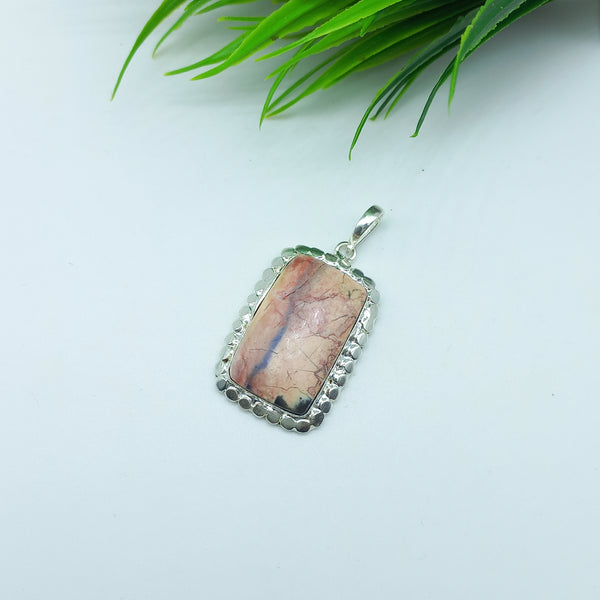Natural Jasper Gemstone Pendants / Wholesale Pendants / Minimalist Pendants / Jewelry for Gift / 925 Sterling Silver Plated Pendant