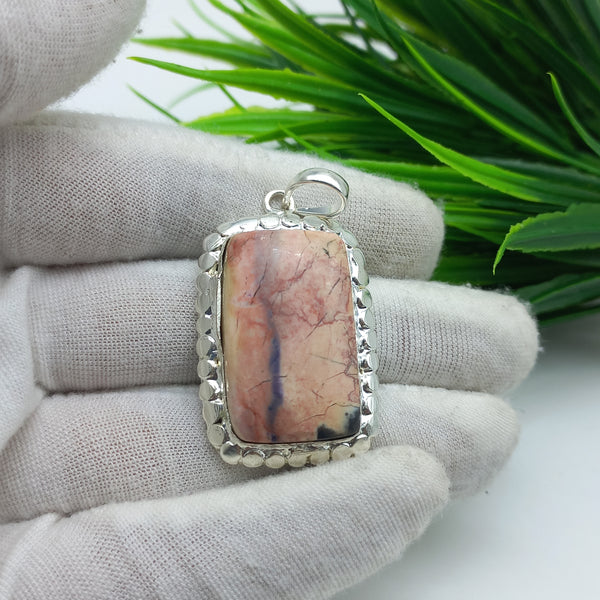 Natural Jasper Gemstone Pendants / Wholesale Pendants / Minimalist Pendants / Jewelry for Gift / 925 Sterling Silver Plated Pendant