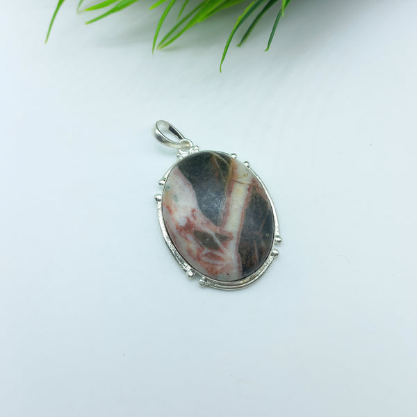Natural Jasper Gemstone Pendants / Wholesale Pendants / Minimalist Pendants / Jewelry for Gift / 925 Sterling Silver Plated Pendant
