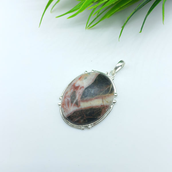 Natural Jasper Gemstone Pendants / Wholesale Pendants / Minimalist Pendants / Jewelry for Gift / 925 Sterling Silver Plated Pendant