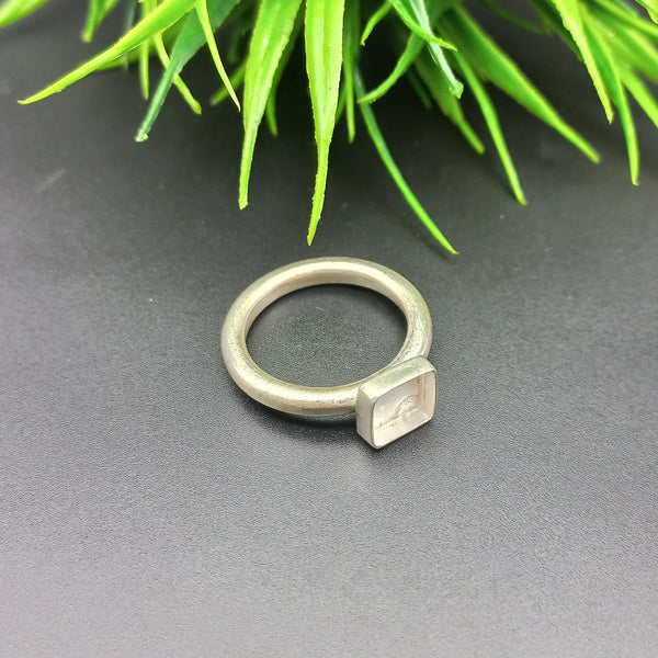 925 Sterling Silver Collet Cushion Ring, Plain Bezel Cup Close Blank Ring, Setting For Making Ring 10x10 MM To 14x14 MM, DIY Jewelry Supplies
