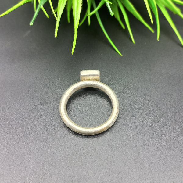 925 Sterling Silver Collet Cushion Ring, Plain Bezel Cup Close Blank Ring, Setting For Making Ring 10x10 MM To 14x14 MM, DIY Jewelry Supplies