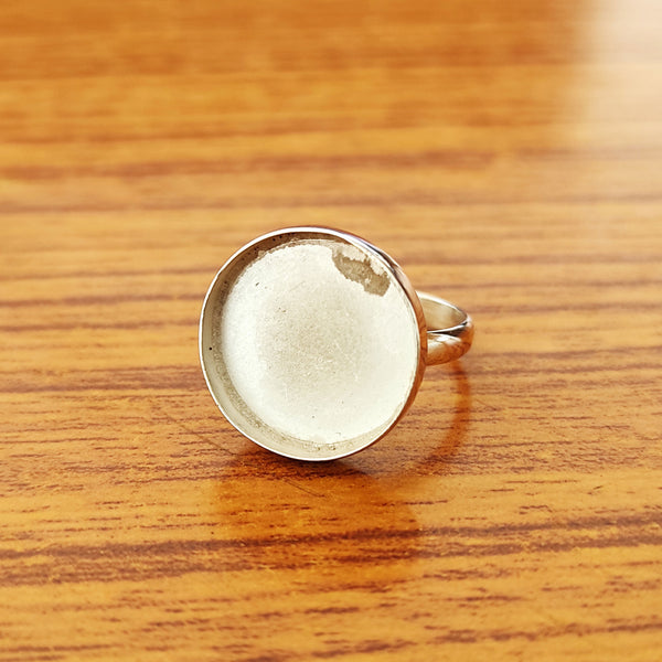 925 Sterling Silver Collet Round Ring, Plain Bezel Cup Round Close Blank Ring, Setting For Making Ring 2 MM To 40 MM, DIY Jewelry Supplies