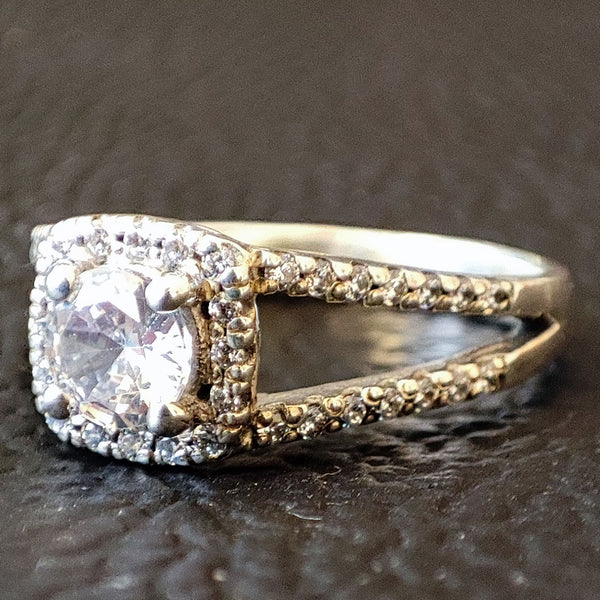 Awesome Design 5x5 Round Collet CZ Around Silver Ring, 925 Sterling Silver Ring, Good For Resin, And Ashes Work, Gift For Her, CZ Jewelry