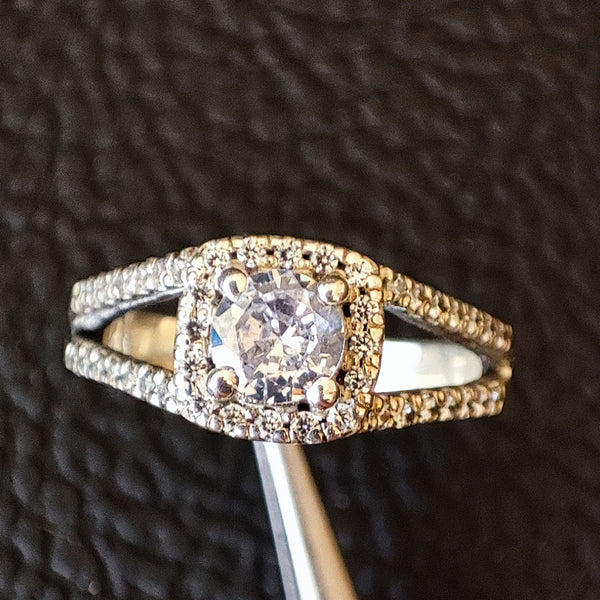 Awesome Design 5x5 Round Collet CZ Around Silver Ring, 925 Sterling Silver Ring, Good For Resin, And Ashes Work, Gift For Her, CZ Jewelry