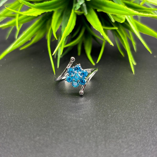 Natural Purple American Diamond Round Solitaire Silver Ring, 925 Sterling Silver Ring, Engagement - Wedding Ring, Dainty Diamond Jewelry