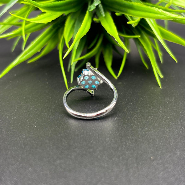 Natural Purple American Diamond Round Solitaire Silver Ring, 925 Sterling Silver Ring, Engagement - Wedding Ring, Dainty Diamond Jewelry