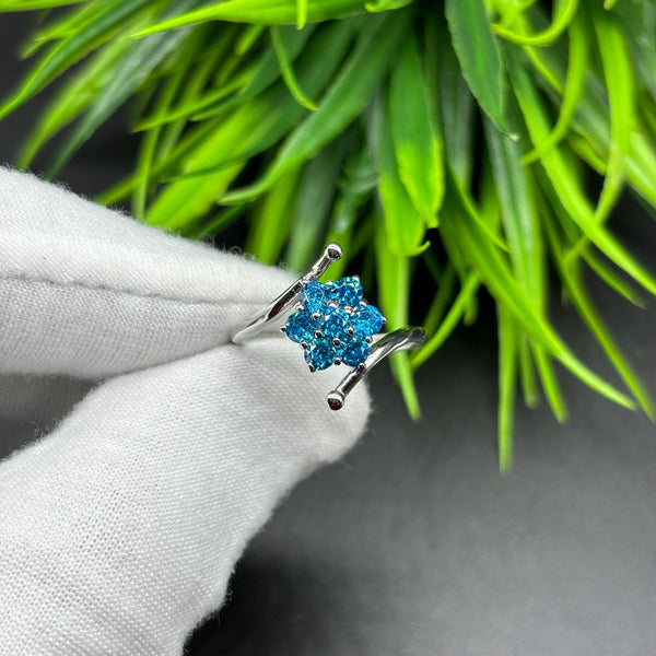 Natural Purple American Diamond Round Solitaire Silver Ring, 925 Sterling Silver Ring, Engagement - Wedding Ring, Dainty Diamond Jewelry