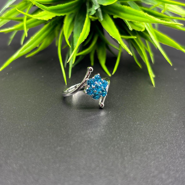 Natural Purple American Diamond Round Solitaire Silver Ring, 925 Sterling Silver Ring, Engagement - Wedding Ring, Dainty Diamond Jewelry