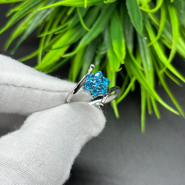 Natural Purple American Diamond Round Solitaire Silver Ring, 925 Sterling Silver Ring, Engagement - Wedding Ring, Dainty Diamond Jewelry