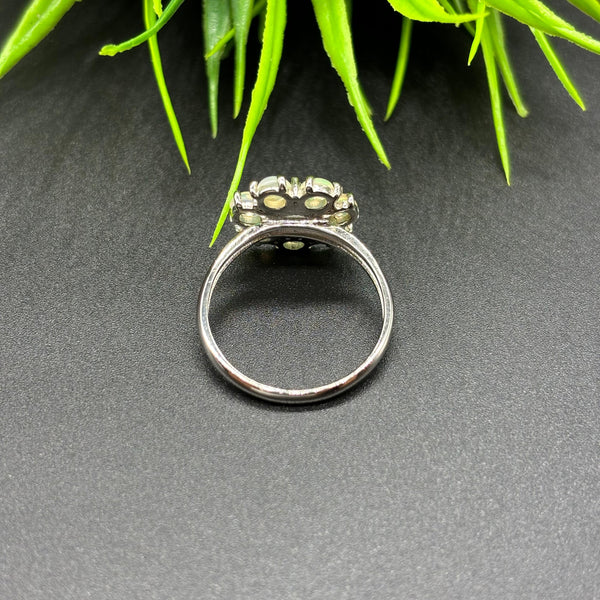 Natural Ethiopian Opal Round Cabochon Solitaire Silver Ring, 925 Sterling Silver Ring, Engagement - Wedding Ring, Dainty Opal Silver Jewelry