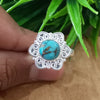 Natural Blue Copper Turquoise New Design Round Stone Ring, 925 Sterling Silver Round Turquoise Ring, Turquoise Round Ring, Statement Ring