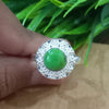 Natural Green Copper Turquoise New Design Round Stone Ring, 925 Sterling Silver Round Turquoise Ring, Turquoise Round Ring, Statement Ring