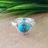 925 Sterling Silver Statement Ring, NEW ARRIVAL Natural Blue Copper Turquoise Round Silver Ring, Turquoise Silver Ring, Gemstone Ring