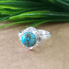 925 Sterling Silver Statement Ring, NEW ARRIVAL Natural Blue Copper Turquoise Round Silver Ring, Turquoise Silver Ring, Gemstone Ring