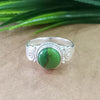 Natural Green Copper Turquoise New Design Round Stone Ring, 925 Sterling Silver Round Turquoise Ring, Turquoise Round Ring, Statement Ring