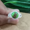 Natural Green Copper Turquoise New Design Round Stone Ring, 925 Sterling Silver Round Turquoise Ring, Turquoise Round Ring, Statement Ring