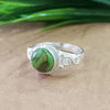 Natural Green Copper Turquoise New Design Round Stone Ring, 925 Sterling Silver Round Turquoise Ring, Turquoise Round Ring, Statement Ring