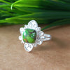 New Design Natural Green Copper Turquoise Cushion Stone Ring, 925 Sterling Silver Cushion Turquoise Ring, Turquoise Cushion Ring