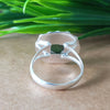 New Design Natural Green Copper Turquoise Cushion Stone Ring, 925 Sterling Silver Cushion Turquoise Ring, Turquoise Cushion Ring