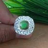 New Design Natural Green Copper Turquoise Cushion Stone Ring, 925 Sterling Silver Cushion Turquoise Ring, Turquoise Cushion Ring