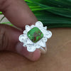 New Design Natural Green Copper Turquoise Cushion Stone Ring, 925 Sterling Silver Cushion Turquoise Ring, Turquoise Cushion Ring