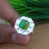 New Design Natural Green Copper Turquoise Cushion Stone Ring, 925 Sterling Silver Cushion Turquoise Ring, Turquoise Cushion Ring