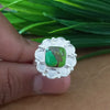 New Design Natural Green Copper Turquoise Cushion Stone Ring, 925 Sterling Silver Cushion Turquoise Ring, Turquoise Cushion Ring