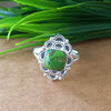 New Design Natural Green Copper Turquoise Cushion Stone Ring, 925 Sterling Silver Cushion Turquoise Ring, Turquoise Cushion Ring