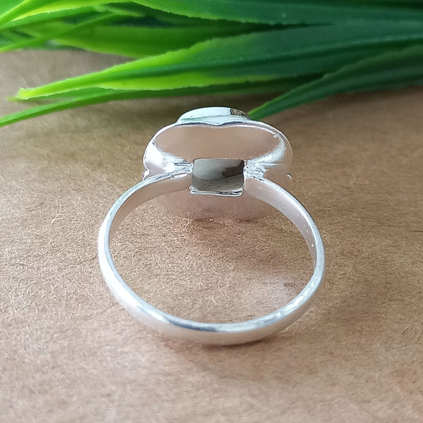 New Design Natural Oyster Copper Turquoise Cushion Stone Ring, 925 Sterling Silver Cushion Turquoise Ring, Turquoise Cushion Ring