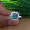 New Design Natural Blue Copper Turquoise Cushion Stone Ring, 925 Sterling Silver Cushion Turquoise Ring, Turquoise Cushion Ring