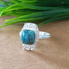 New Design Natural Blue Copper Turquoise Cushion Stone Ring, 925 Sterling Silver Cushion Turquoise Ring, Turquoise Cushion Ring