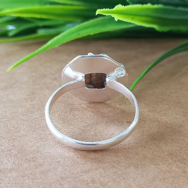925 Sterling Silver Cushion Turquoise Ring, New Design Natural Oyster Copper Turquoise Cushion Stone Ring, Turquoise Cushion Ring