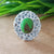 925 Sterling Silver Oval Turquoise Ring, New Design Natural Green Copper Turquoise Oval Stone Ring, Turquoise Oval Ring, Statement Ring