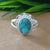 925 Sterling Silver Oval Turquoise Ring, New Design Natural Blue Copper Turquoise Oval Stone Ring, Turquoise Oval Ring, Statement Ring