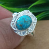 925 Sterling Silver Oval Turquoise Ring, New Design Natural Blue Copper Turquoise Oval Stone Ring, Turquoise Oval Ring, Statement Ring