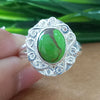 925 Sterling Silver Oval Turquoise Ring, New Design Natural Green Copper Turquoise Oval Stone Ring, Turquoise Oval Ring, Statement Ring